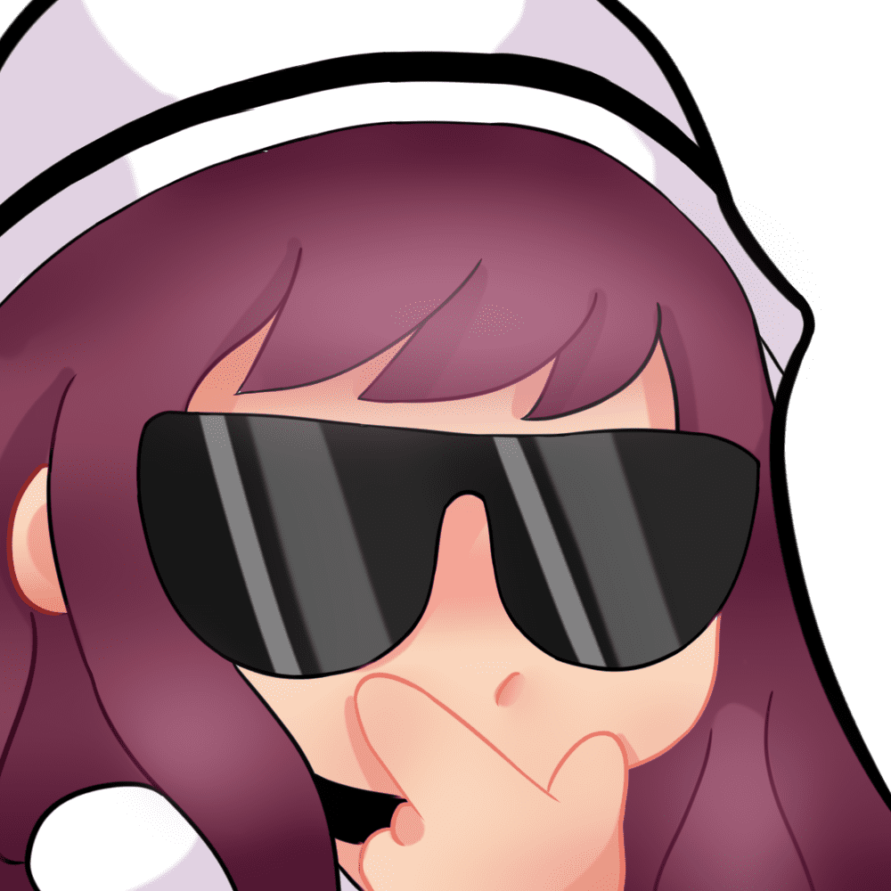 A Hanna, uma garota de chapéu branco e óculos escuros, com a mão no queixo pensando